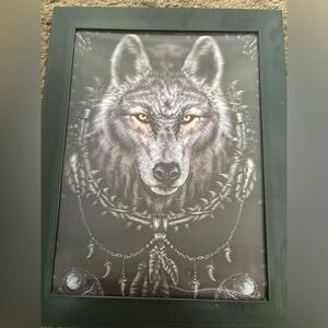 3D wolf picture with frame